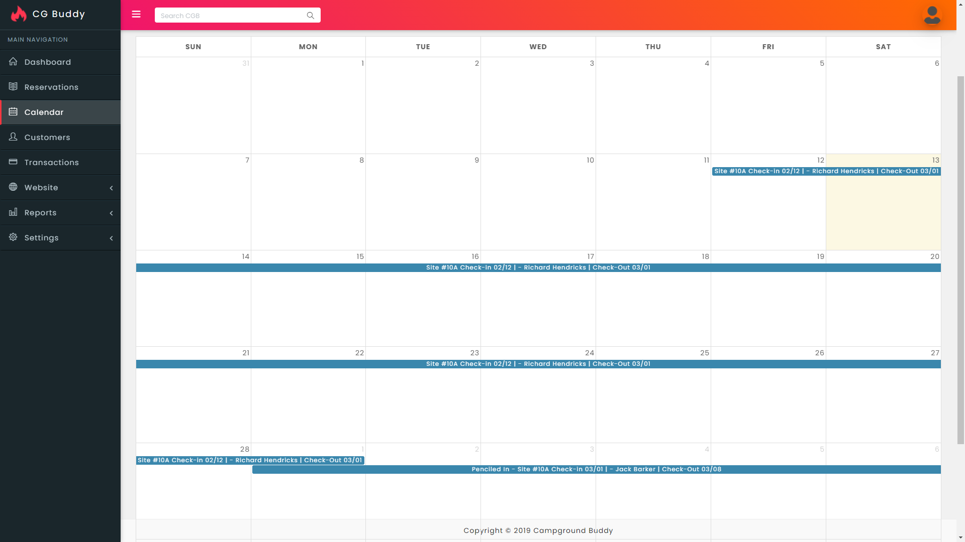 Campground Buddy Dashboard