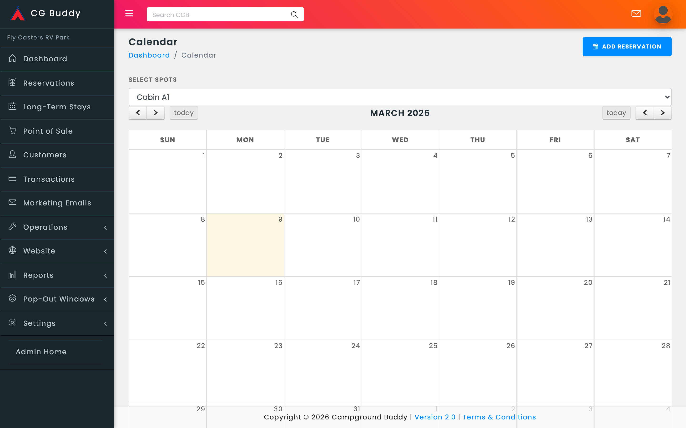 Reservation Calendar