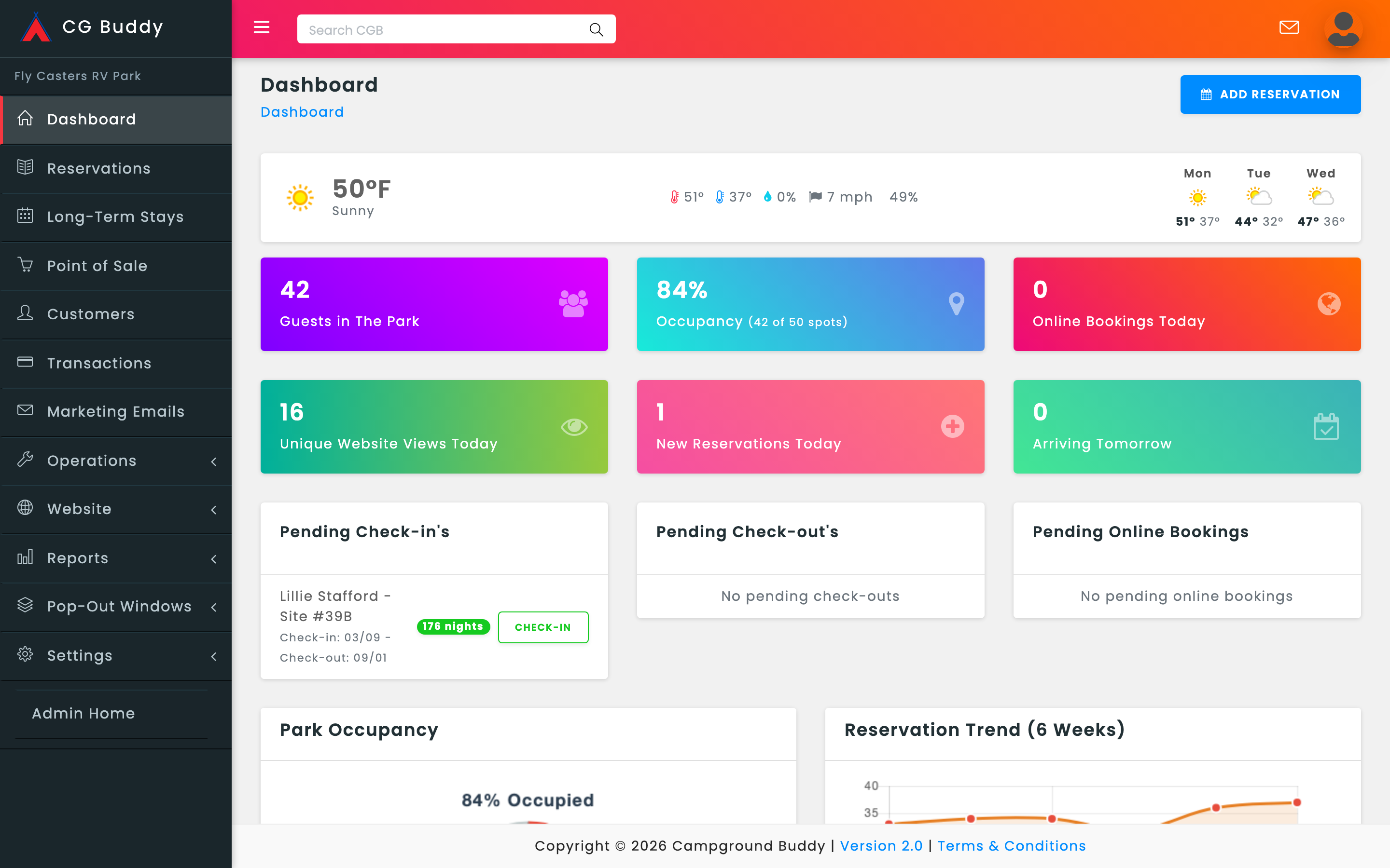 Campground Buddy Dashboard